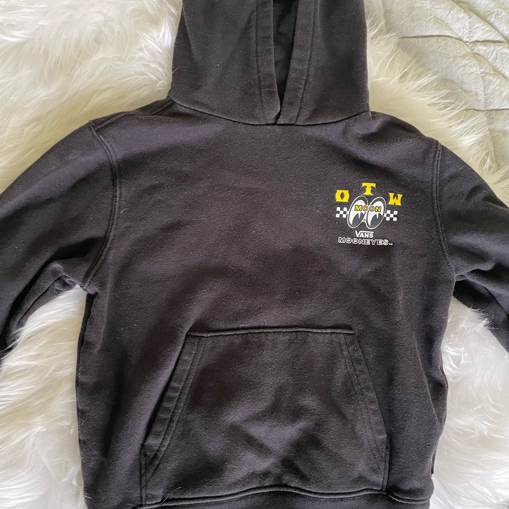 Vans Kids Black Hoodie with Yellow Graphic Mooneyes Collab - Picture 2 of 5